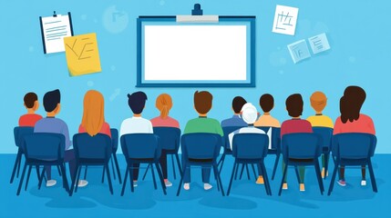 Obraz premium Classroom Layout Vector Illustration with Flat Background