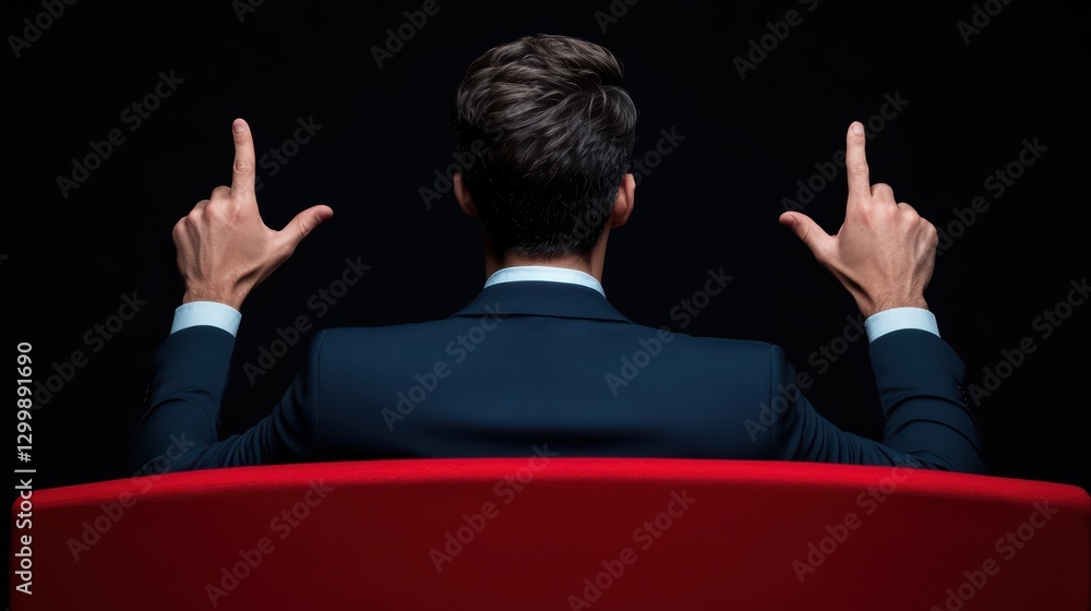 Poster bold networking strategies: a professional in a suit in a dark environment