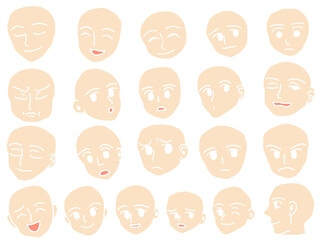 set of faces
