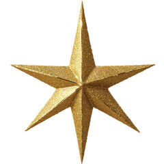 Obraz premium Sparkling seven-pointed starburst with golden shimmer on a transparent backdrop