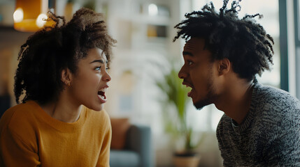 couple arguing, both expressing frustration and sadness in an emotional moment 