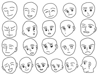 set of faces