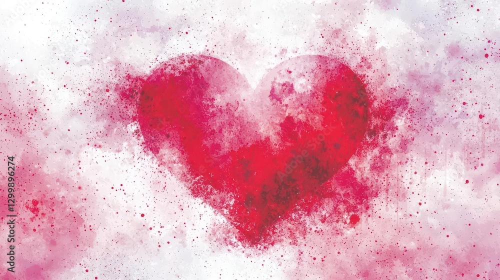 Aufkleber abstract red heart shaped design on white background