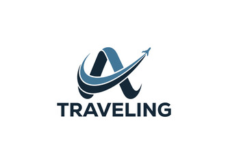 A creative and modern air travel logo featuring the initial letter 