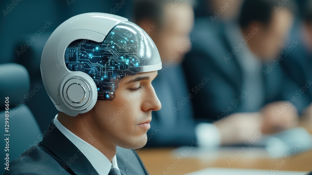 Poster dynamic artificial intelligence concept in law with human element and technology