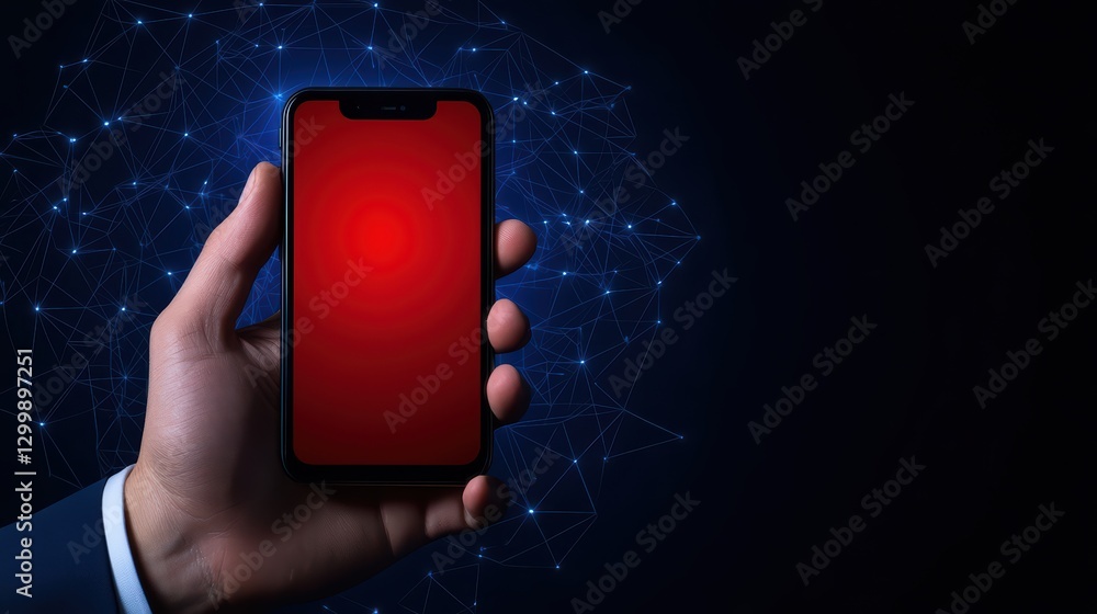 Poster dynamic mobile banking concept with smart device and technology background
