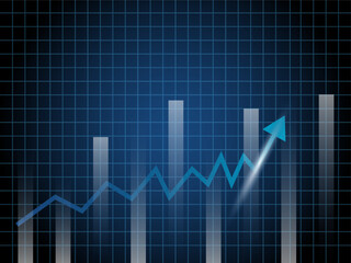 Financial business stock market growth graph chart line with growing arrow line 