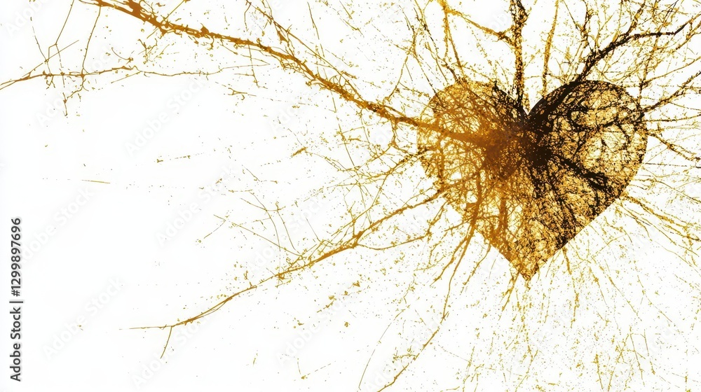 Fototapete golden paint explosion on canvas creating abstract art in vibrant colors and dynamic patterns