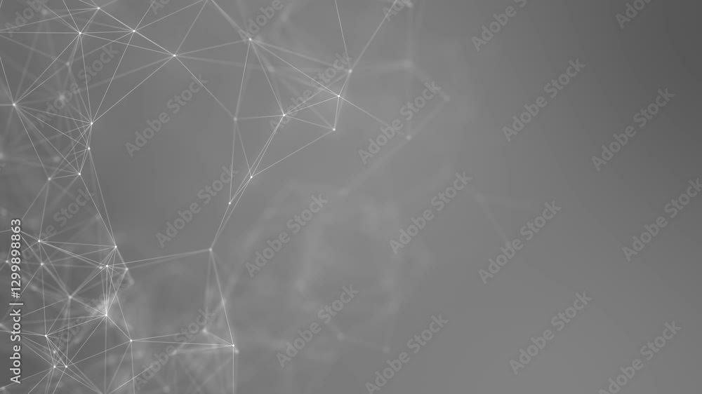 Poster line connect network animation on gray background. line technology data connection and business back