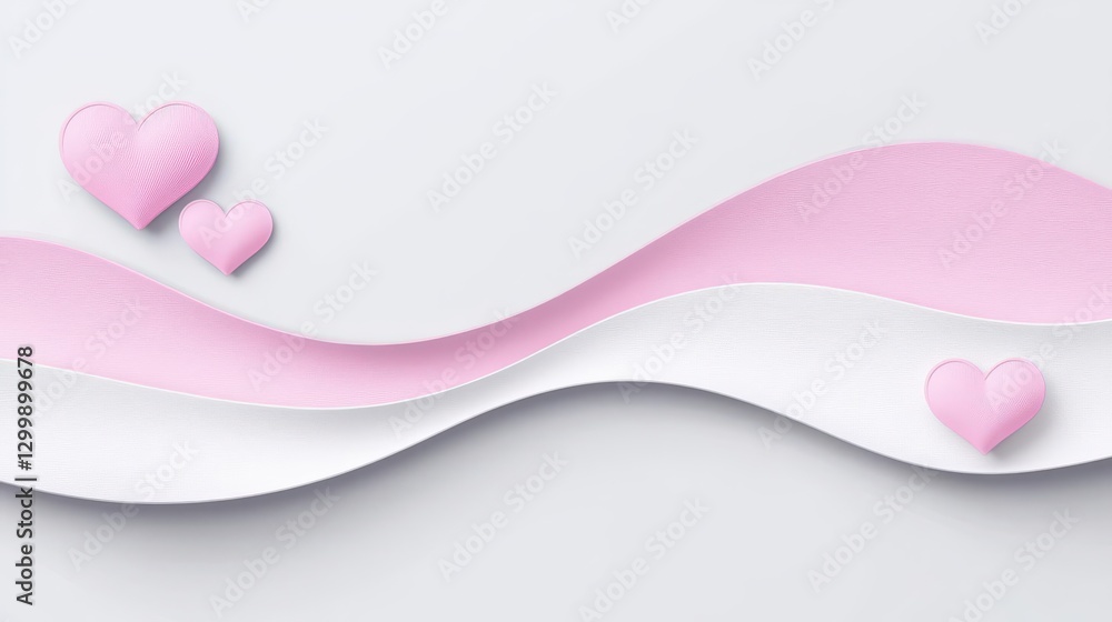 Aufkleber pink hearts scattered on a white background creating a playful and romantic design for various uses