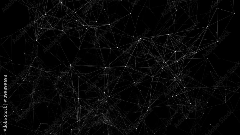 Poster line connect network animation on black background. line technology data connection and business bac