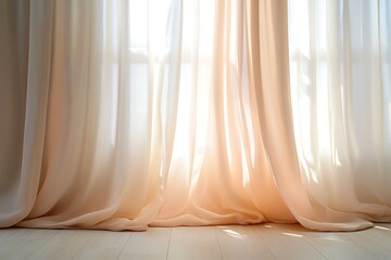 Soft Beige Curtains Letting Sunlight Shine