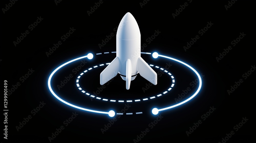 Aufkleber advanced macro representation of a rocket in private space industry setting