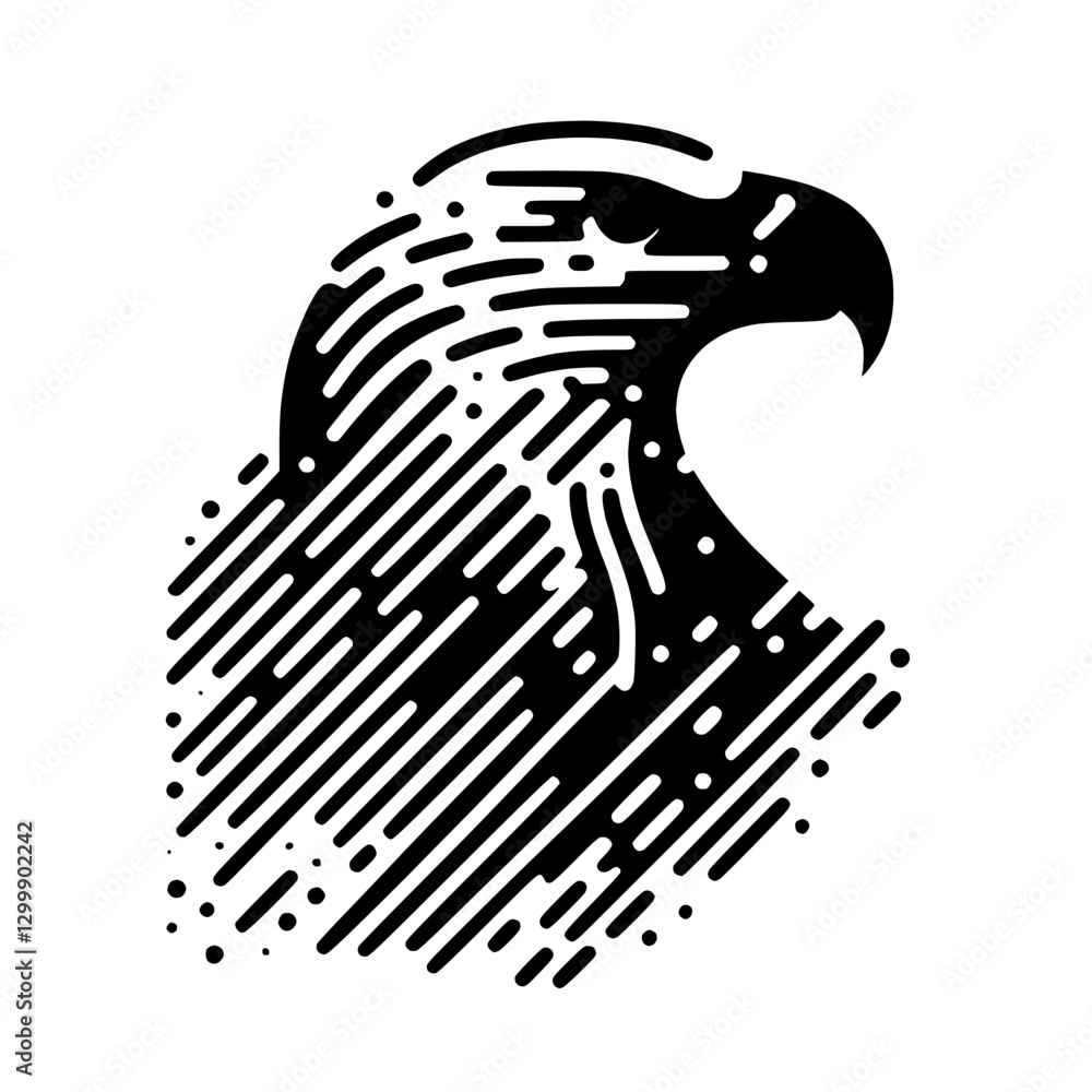 Poster stylized vector image of an eagle on a transparent background