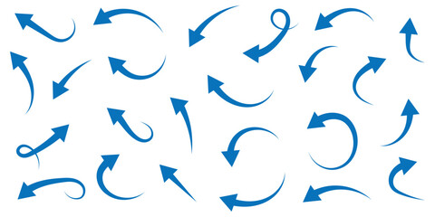 Long curved hand drawn arrow vector illustration eps 888.