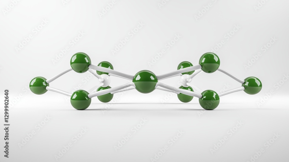 Poster interconnected green spheres, a visual representation of unity and connection