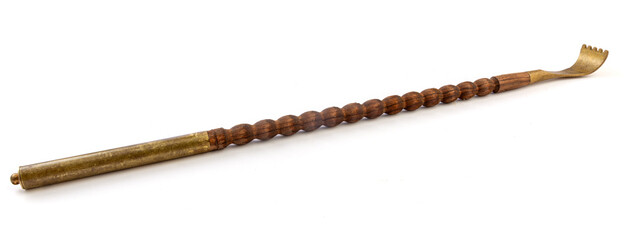 Traditional copper scratching rake with wooden handle挠痒耙