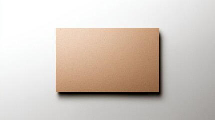 Blank brown square cardboard paper on white surface, versatile template for creative projects