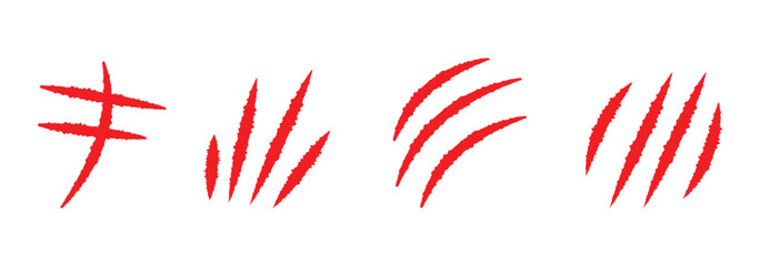 Animal claw marks icon . Trace animal nail icons. Animal Claw scratches graphic sign. Claws scratches icons vector set eps 888.