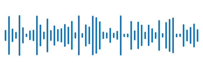 blue sound wave icon. Podcast soundwave line of voice. Record music player. Mobile talk track. Sound waves for voice message. Audio wave icon. eps 1111.