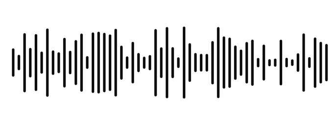 Black Audio technology, music sound waves vector icon illustration. Podcast soundwave line of voice. Record music player. Mobile talk track. Message sound wave. Social network speech audio. eps 888.