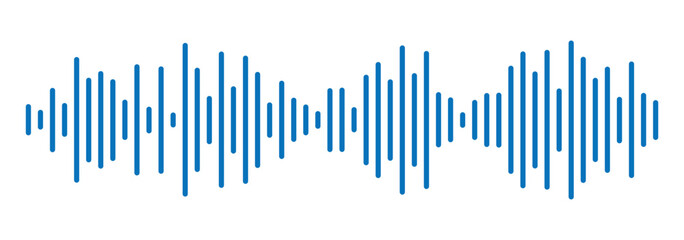blue sound wave icon. Podcast soundwave line of voice. Record music player. Mobile talk track. Sound waves for voice message. Audio wave icon. eps 1111.