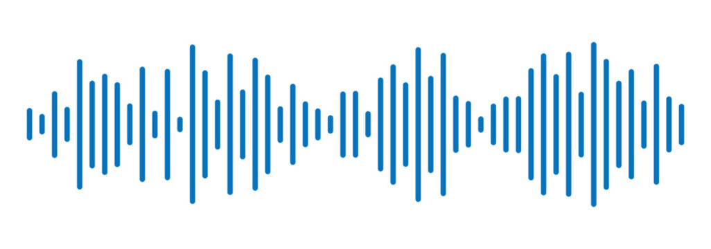 blue sound wave icon. Podcast soundwave line of voice. Record music player. Mobile talk track. Sound waves for voice message. Audio wave icon. eps 1111.