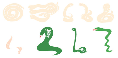 Clip art set of snake