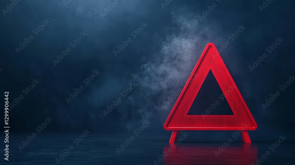 Poster striking red triangle, a captivating image of geometric simplicity and vibrancy
