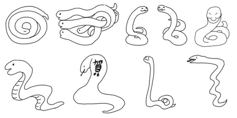 Clip art set of snake