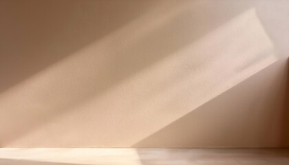 Plain beige wall with soft intersecting shadows. Modern minimal indoor aesthetic 03