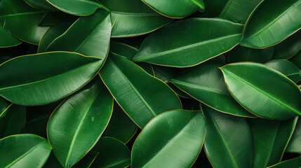 Obraz premium Lush green leaves arranged in a natural pattern.