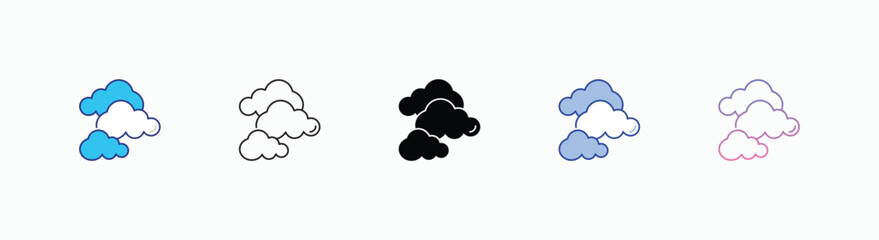Few Clouds icons set in different style vector stock 