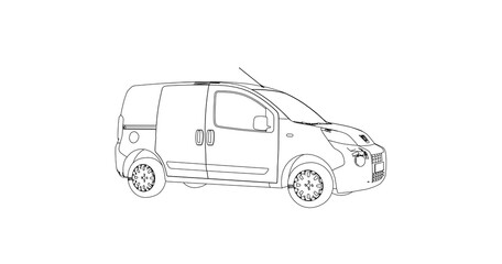 car hand drawing and sketch black and white.	