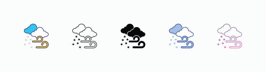 Blizzard icons set in different style vector stock 