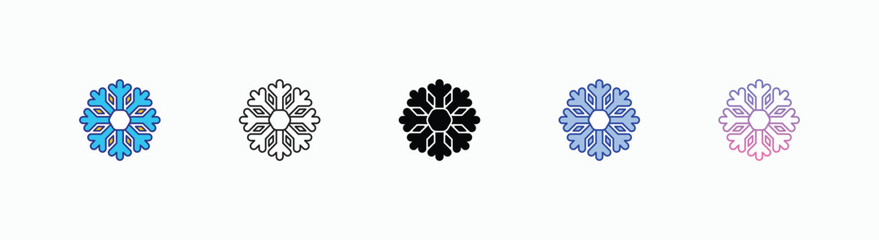 Snowflake  icons set in different style vector stock 