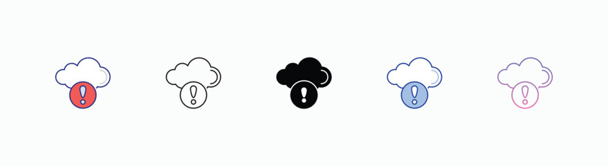 Weather Alert icons set in different style vector stock 