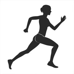 Running Woman  Silhouette vector illustration