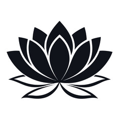  lotus flower silhouette vector on white background