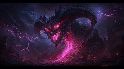 Monster; Night; Storm; Ruins