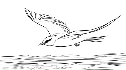 Fototapeta premium A bird is flying over the ocean. generated using AI