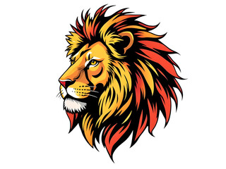 Fototapeta premium lion head vector in different colour and white background 