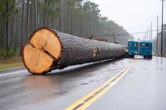 A massive EF5 tornado destroying everything in its path, with trees and power lines snapped in half