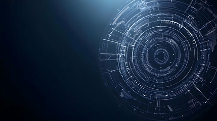 Obraz premium Abstract Blue Sphere Displaying Technological Network with Glowing Dots and Lines on Dark Background