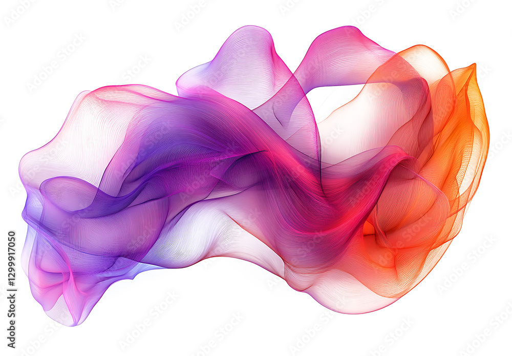 Poster harmonious patterns swirling in an abstract shape isolated on a white and transparent background, ge