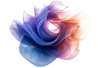 harmonious patterns swirling in an abstract shape isolated on a white and transparent background, generative ai