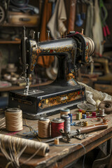 A Frontier of Creativity: Capturing the Essence of Sewing on a Vintage Machine
