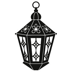 decorative festival lantern silhouette vector illustration