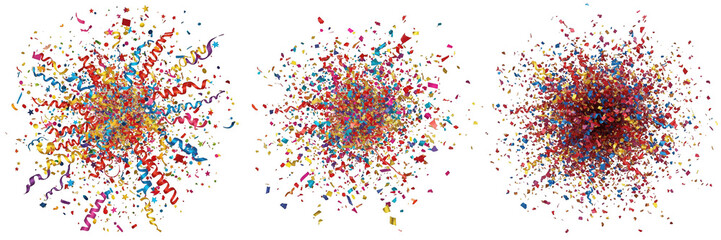 Colorful Confetti Explosion on Black Background