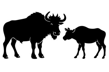 Buffalo Moose Silhouette vector illustration